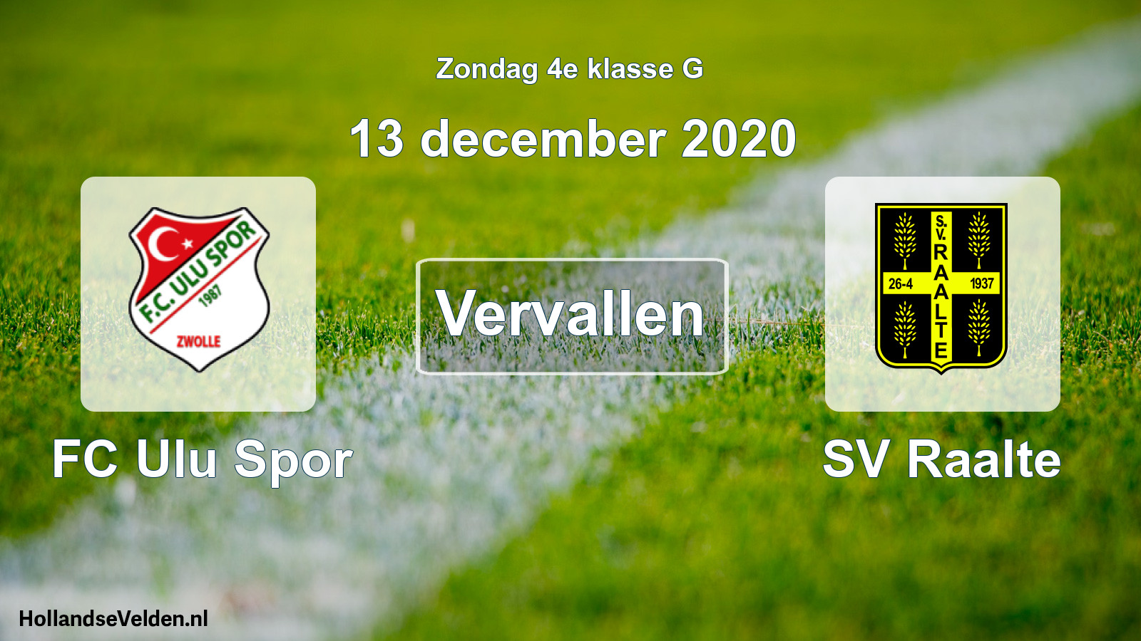 Scheduled Match: FC Ulu Spor - SV Raalte (13 December 2020)