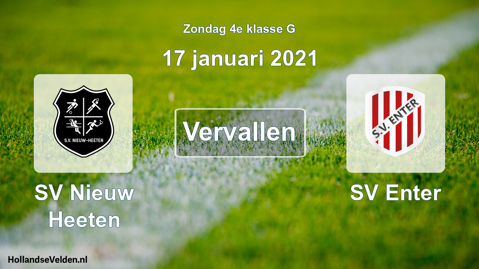 Scheduled Match: SV Nieuw Heeten - SV Enter (17 January 2021)