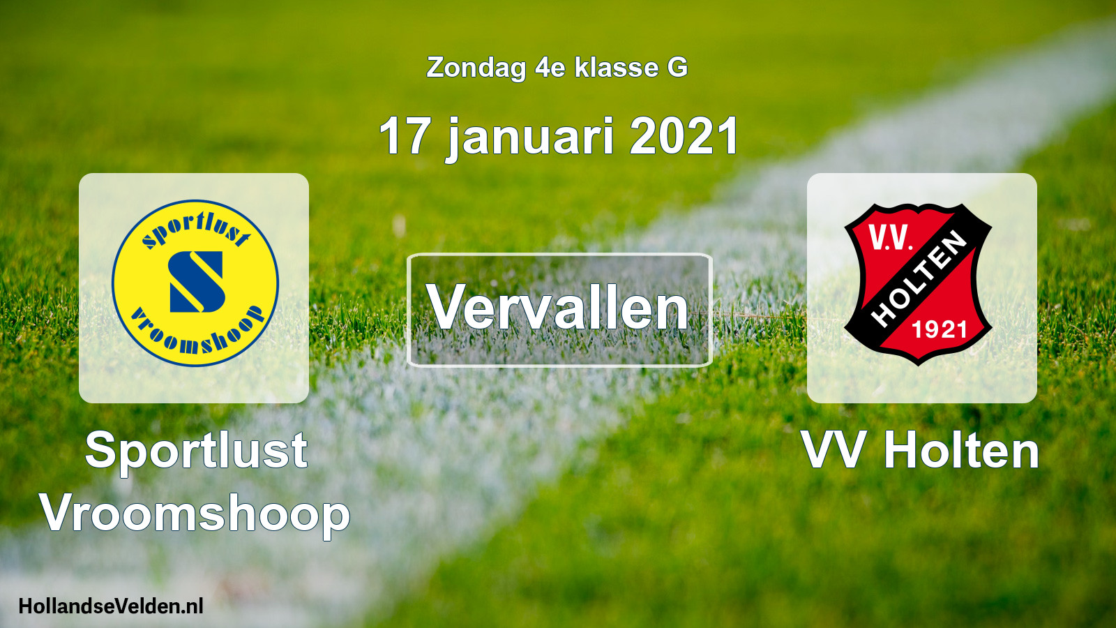 Scheduled Match: Sportlust Vroomshoop - VV Holten (17 January 2021)