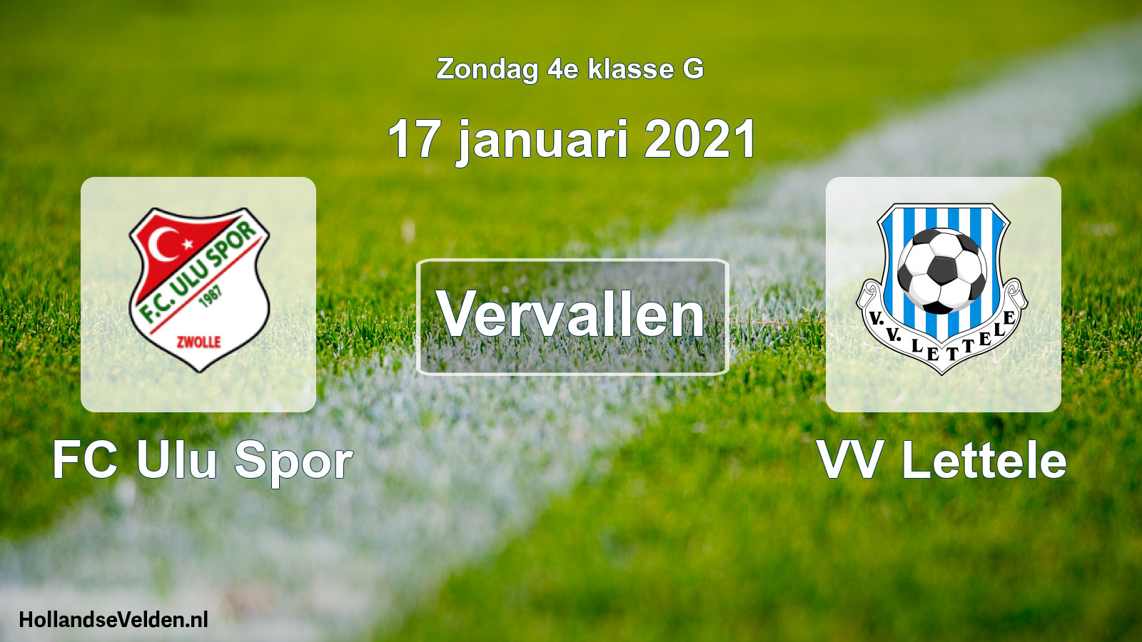 Scheduled Match: FC Ulu Spor - VV Lettele (17 January 2021)