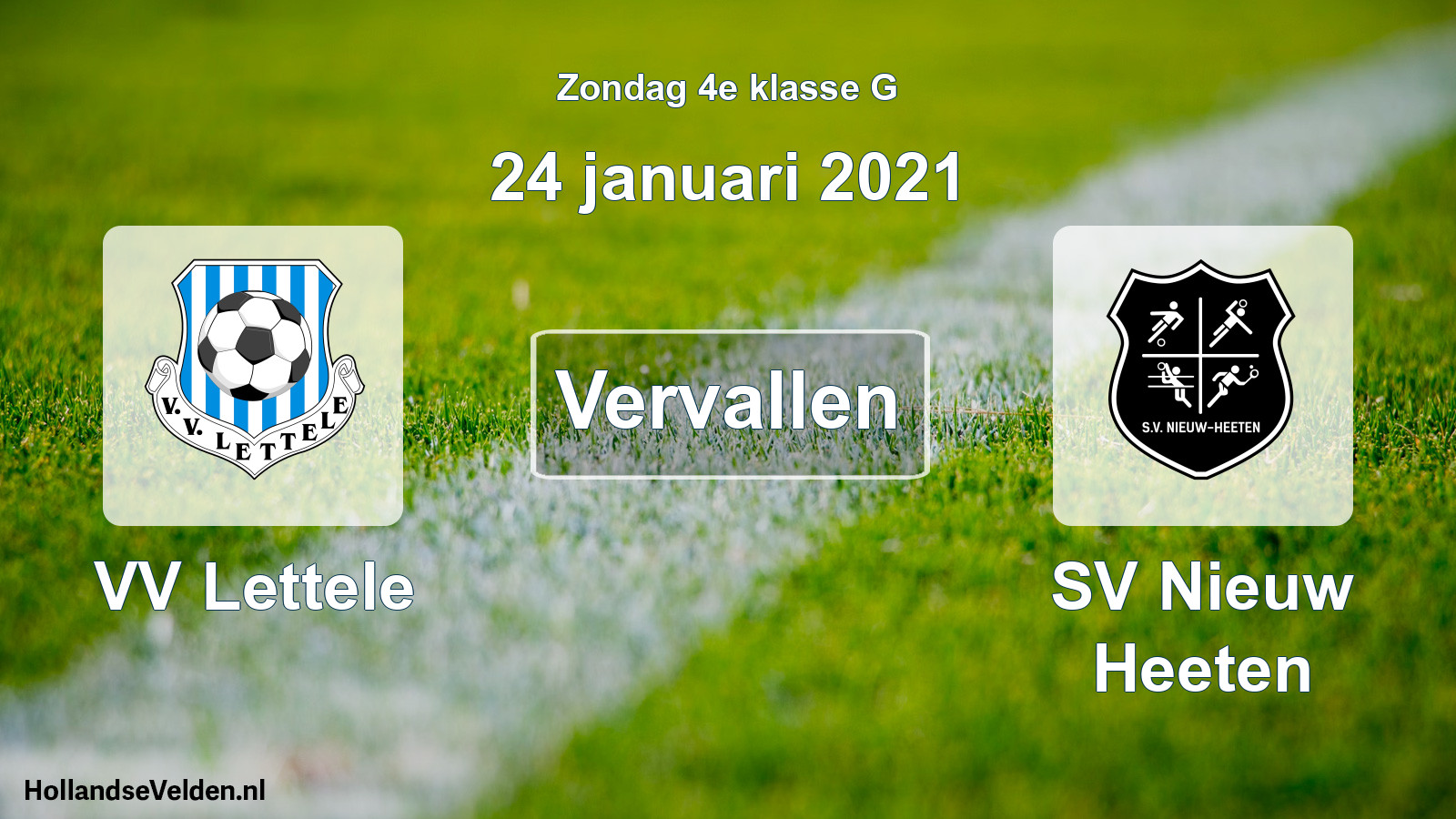 Scheduled Match: VV Lettele - SV Nieuw Heeten (24 January 2021)
