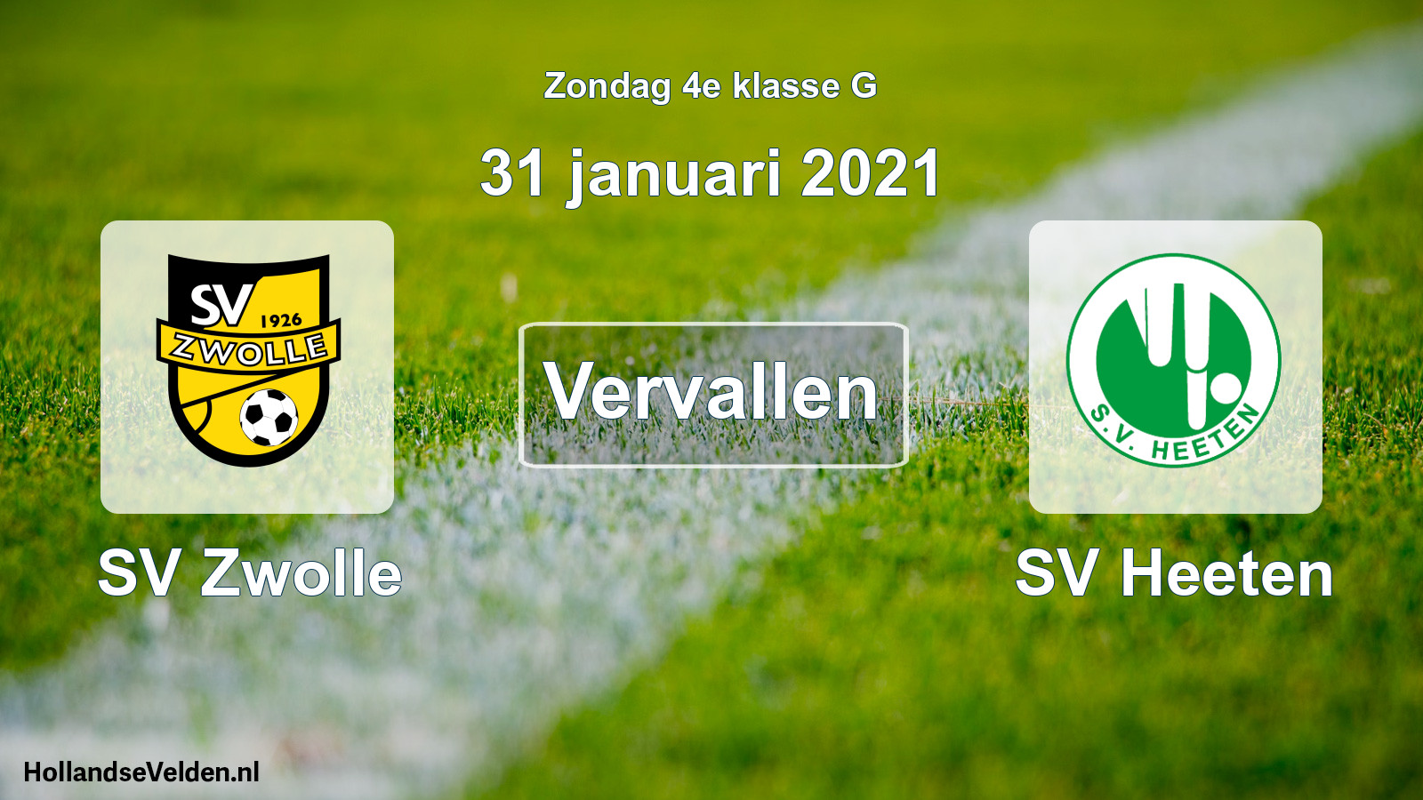 Scheduled Match: SV Zwolle - SV Heeten (31 January 2021)