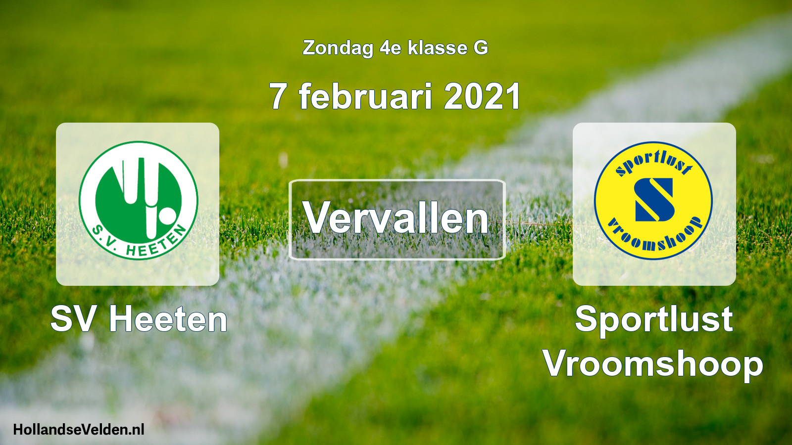 Scheduled Match: SV Heeten - Sportlust Vroomshoop (7 February 2021)