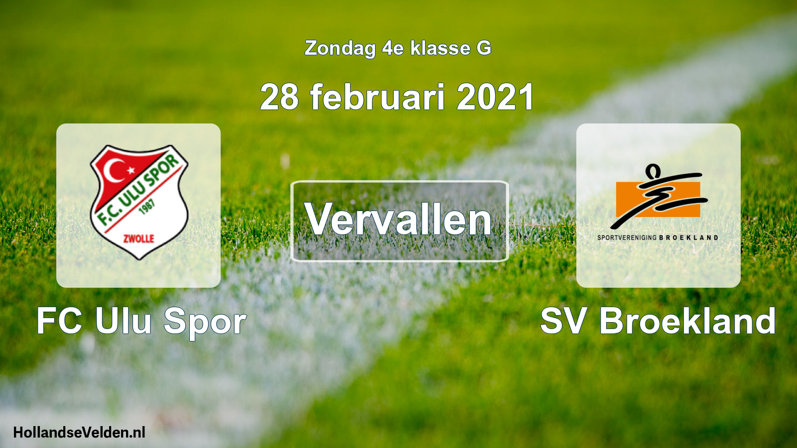 Scheduled Match: FC Ulu Spor - SV Broekland (28 February 2021)