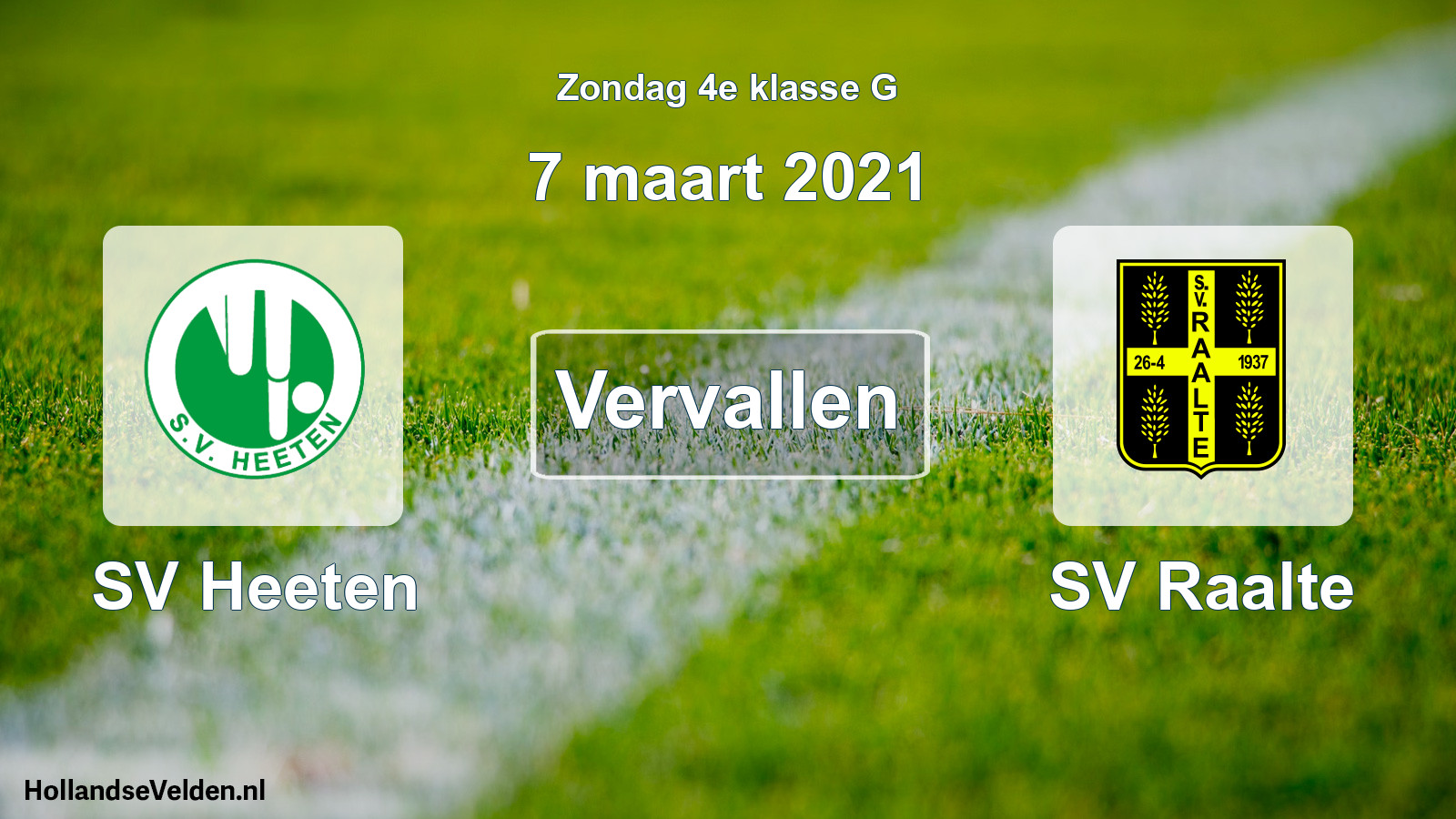Scheduled Match: SV Heeten - SV Raalte (7 March 2021)