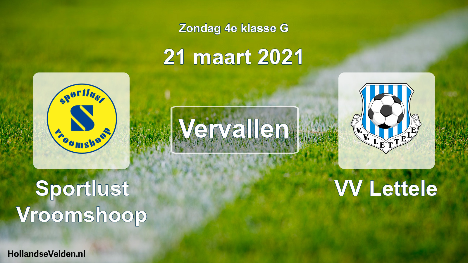 Scheduled Match: Sportlust Vroomshoop - VV Lettele (21 March 2021)