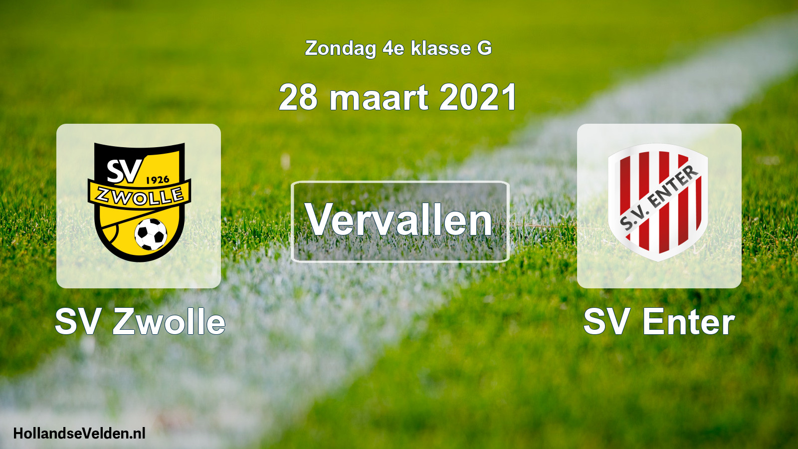 Scheduled Match: SV Zwolle - SV Enter (28 March 2021)