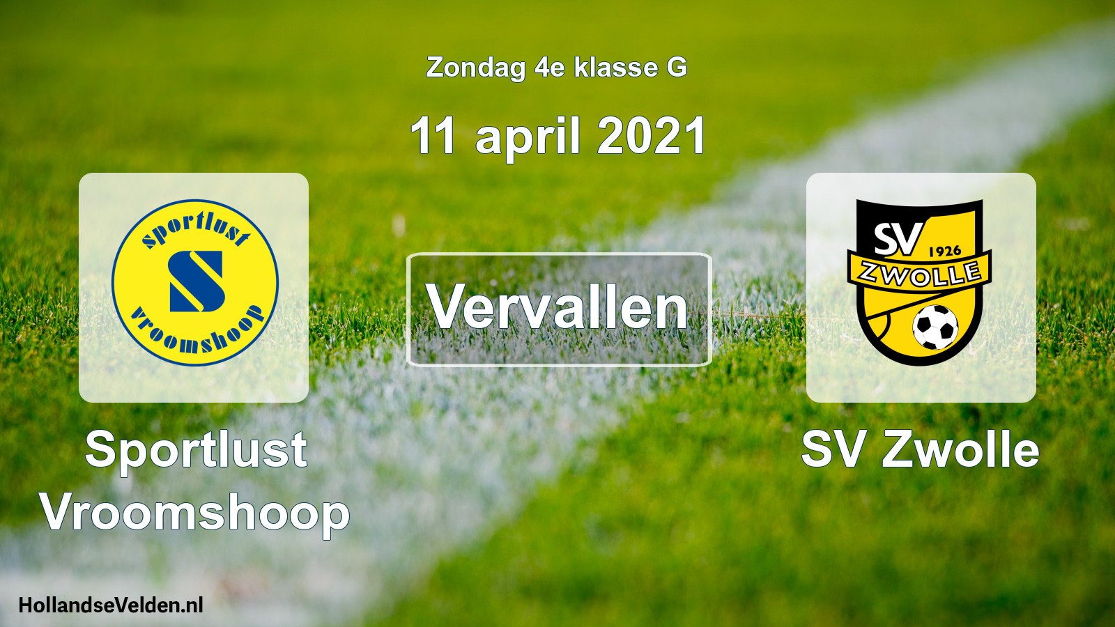 Scheduled Match: Sportlust Vroomshoop - SV Zwolle (11 April 2021)