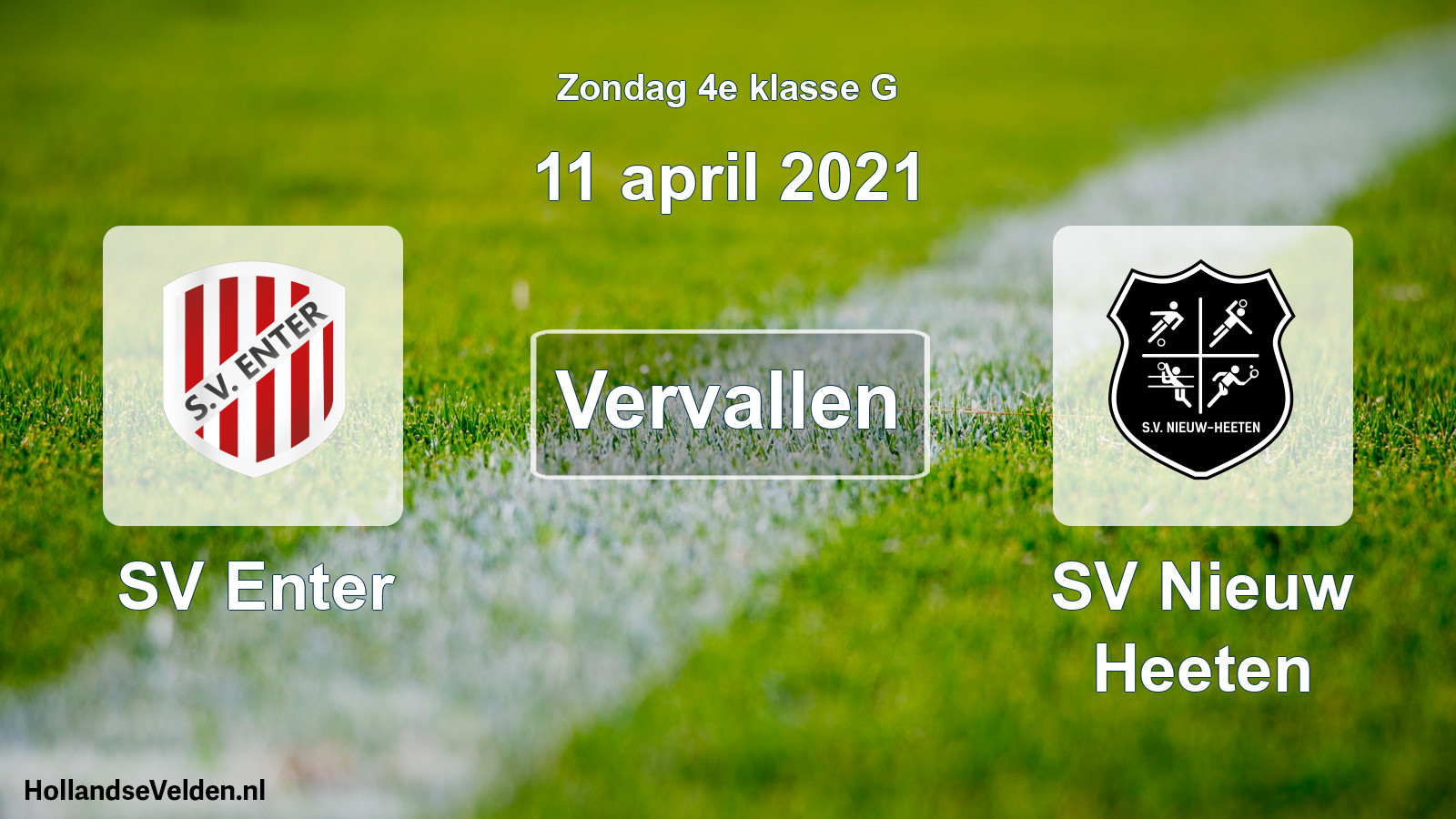 Scheduled Match: SV Enter - SV Nieuw Heeten (11 April 2021)