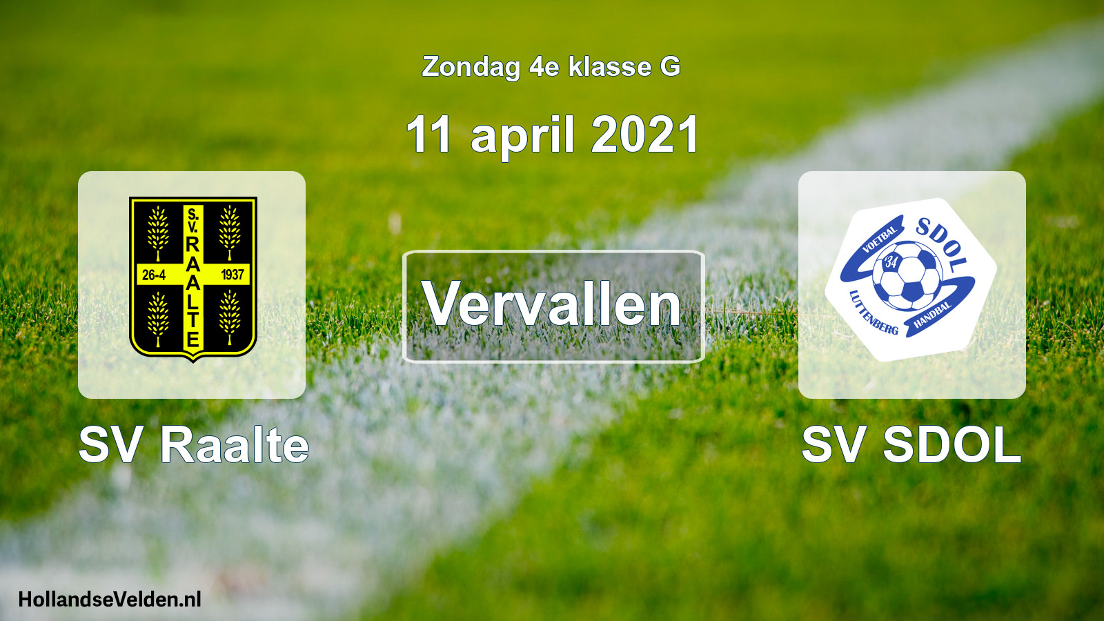Scheduled Match: SV Raalte - SV SDOL (11 April 2021)