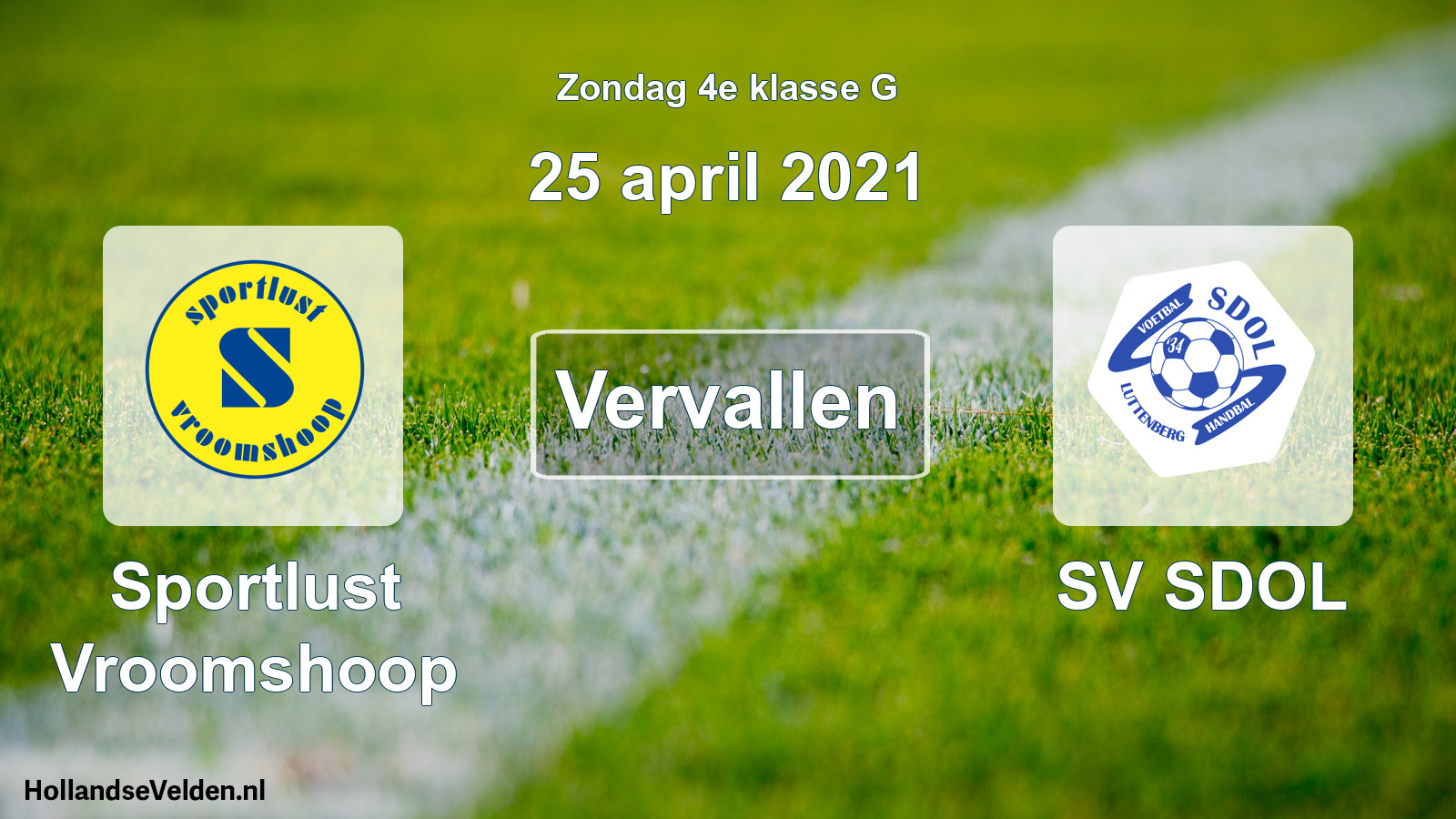 Scheduled Match: Sportlust Vroomshoop - SV SDOL (25 April 2021)
