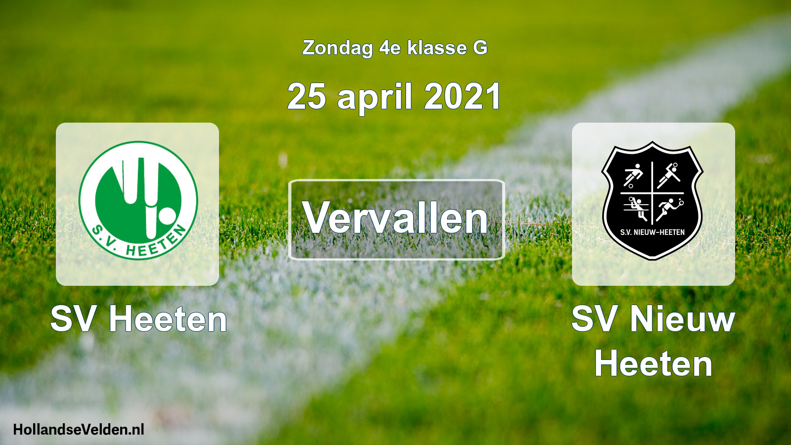 Scheduled Match: SV Heeten - SV Nieuw Heeten (25 April 2021)