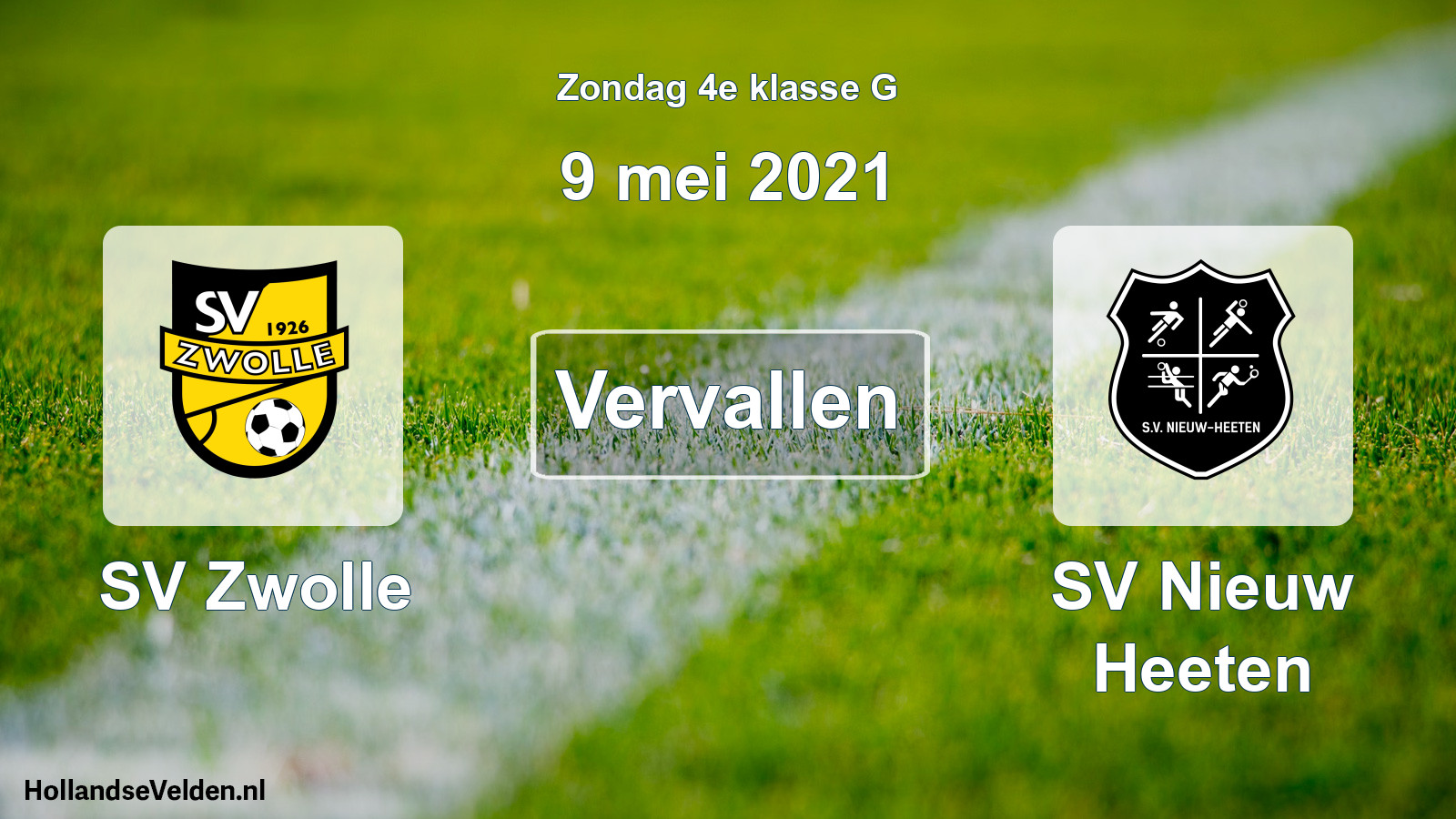 Scheduled Match: SV Zwolle - SV Nieuw Heeten (9 May 2021)