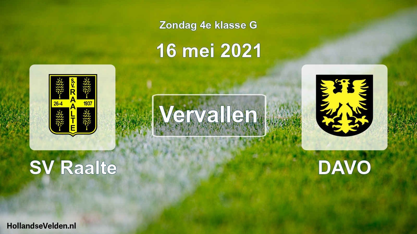 Scheduled Match: SV Raalte - DAVO (16 May 2021)
