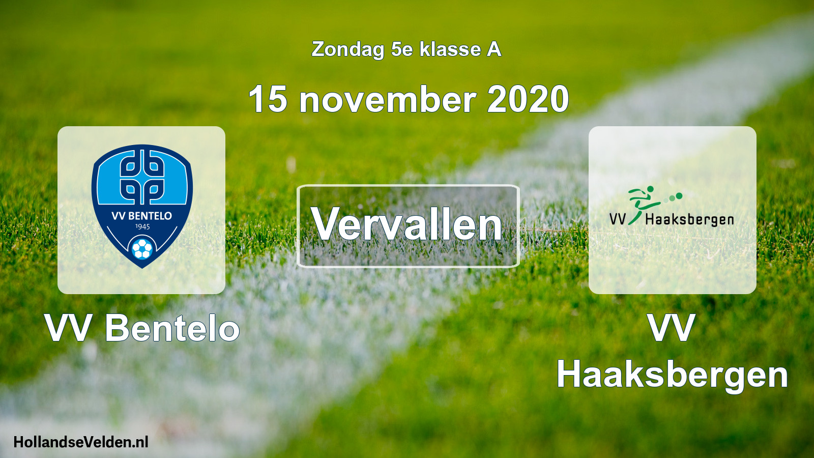 Scheduled Match: VV Bentelo - VV Haaksbergen (15 November 2020)