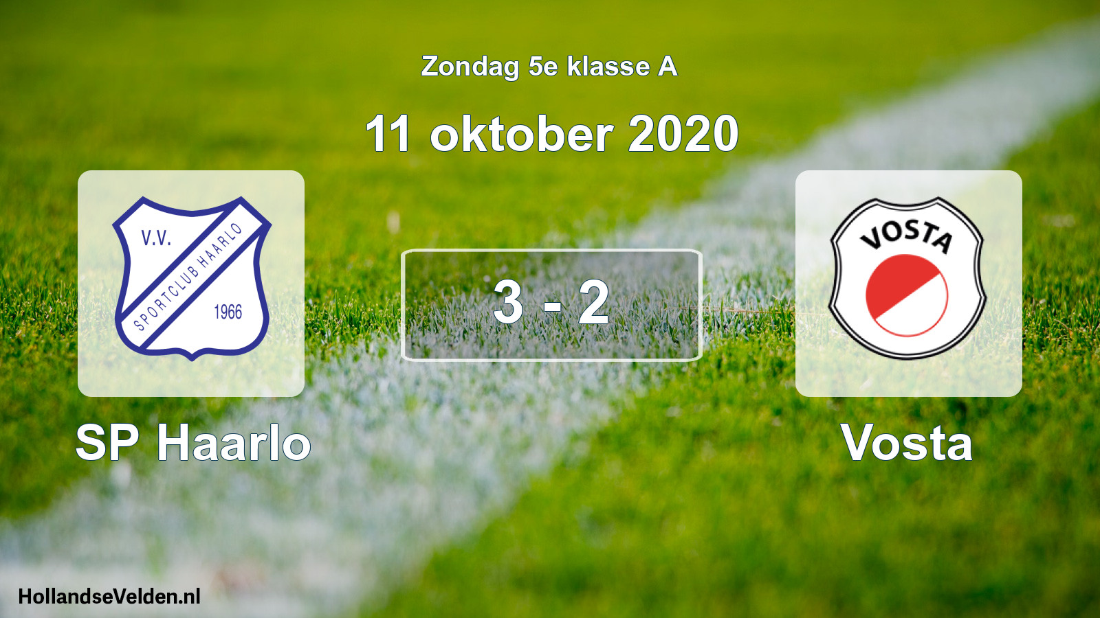 Total number of matches played: SP Haarlo - Vosta 3 - 2 (11 October 2020)