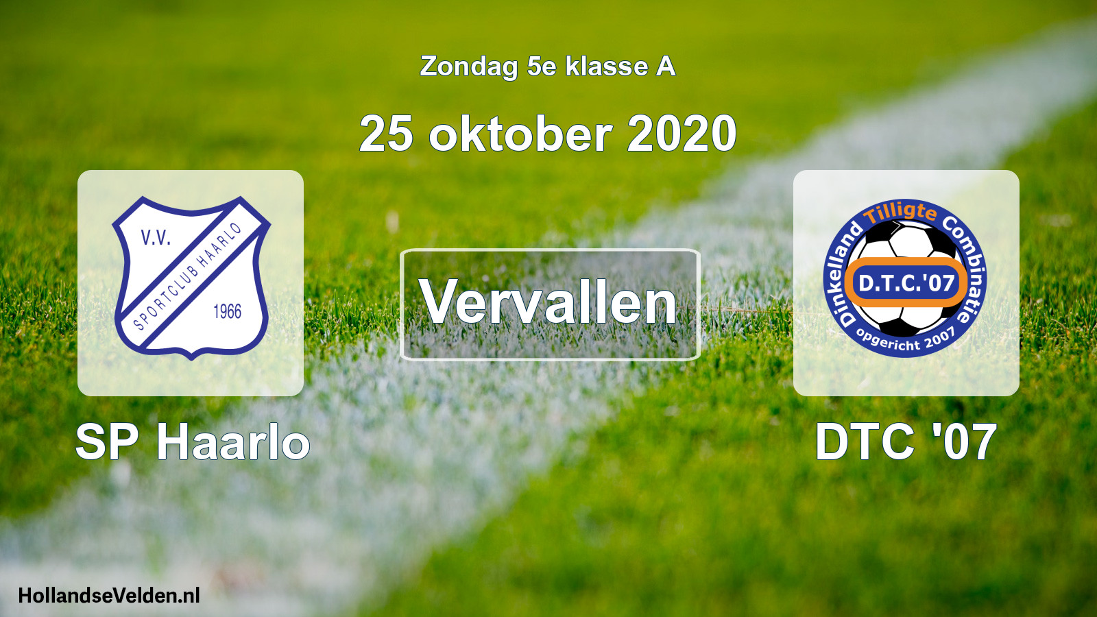 Scheduled Match: SP Haarlo - DTC '07 (25 October 2020)