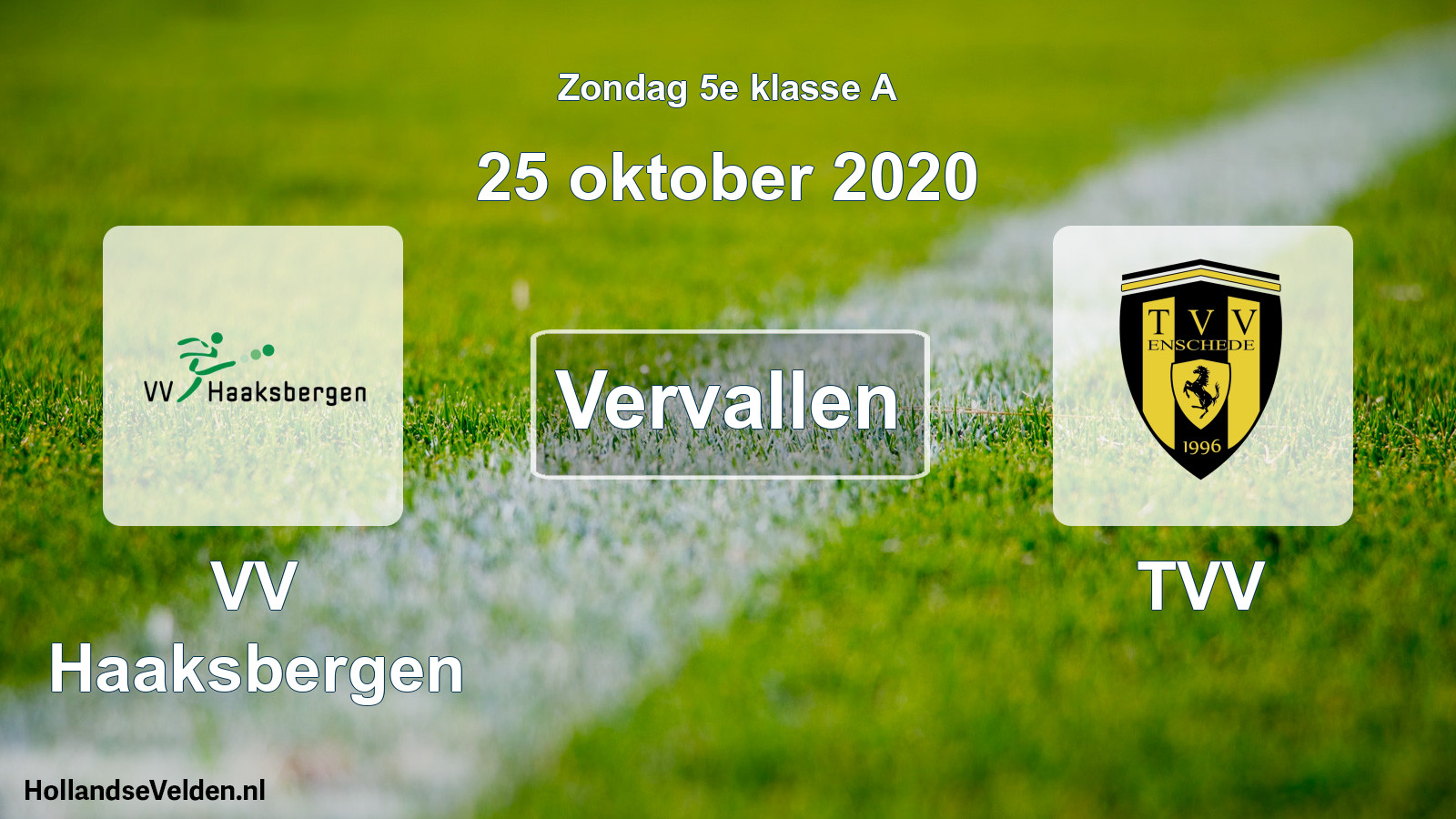 Scheduled Match: VV Haaksbergen - TVV (25 October 2020)