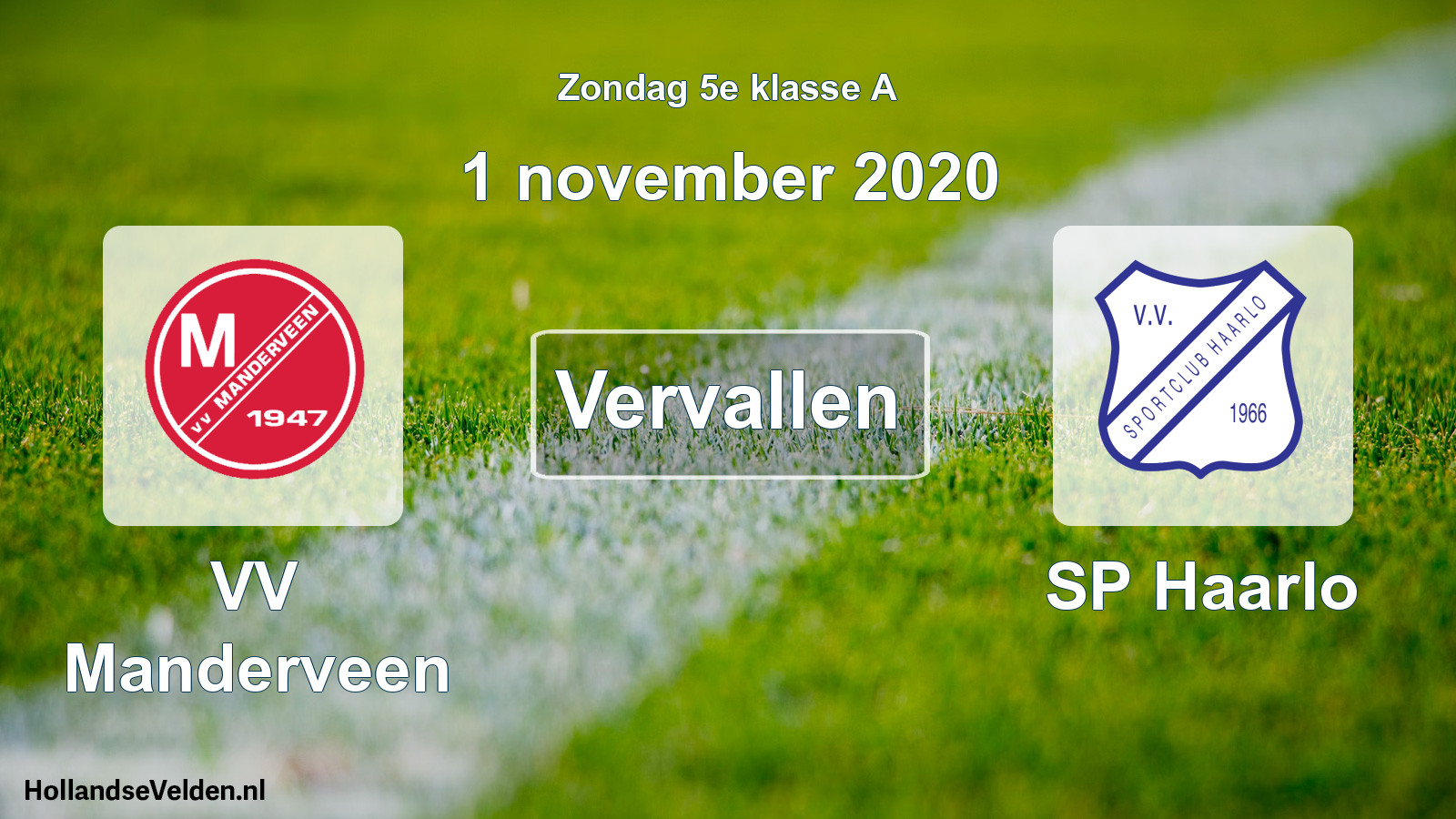 Scheduled Match: VV Manderveen - SP Haarlo (1 November 2020)