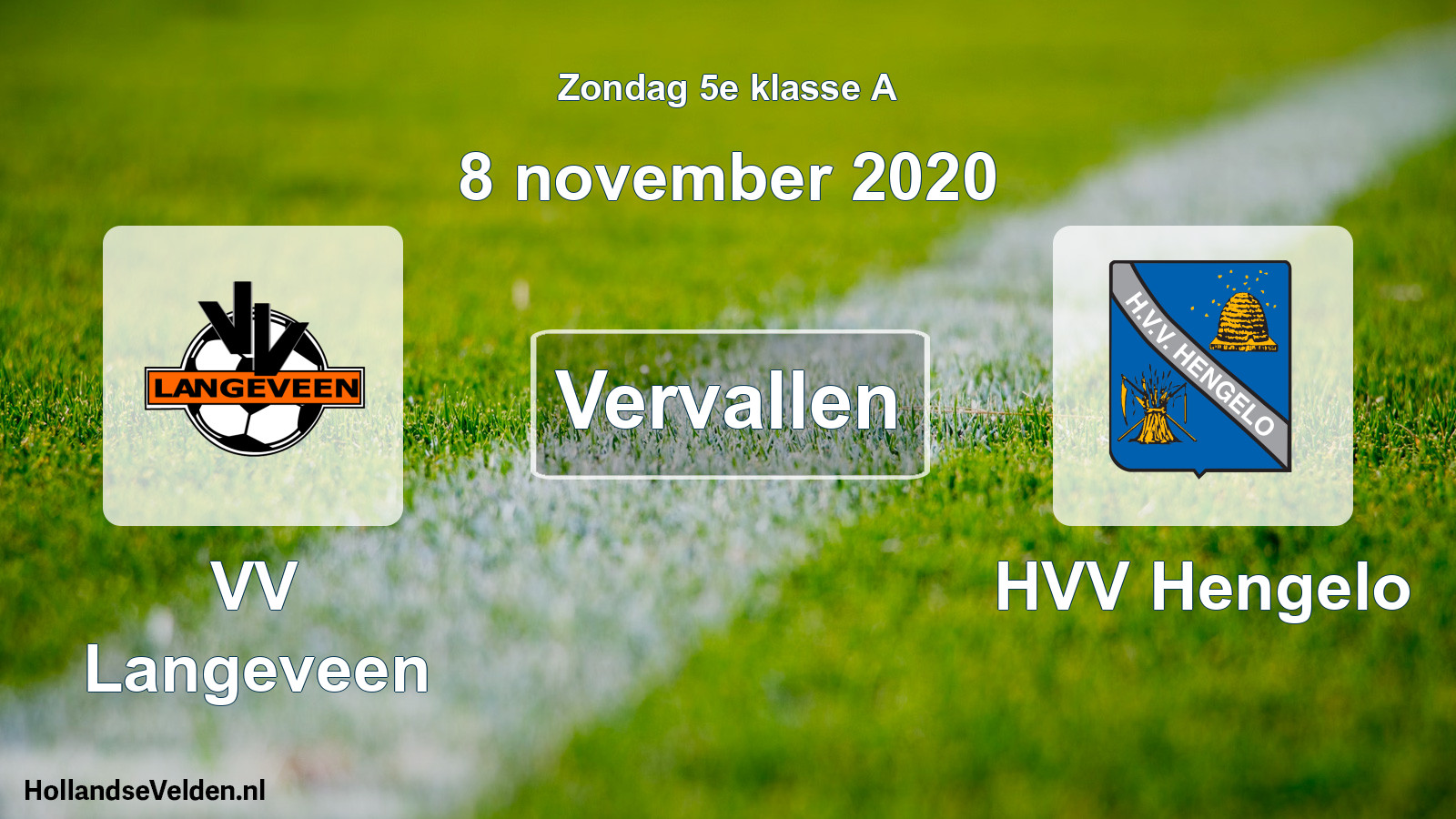 Scheduled Match: VV Langeveen - HVV Hengelo (8 November 2020)