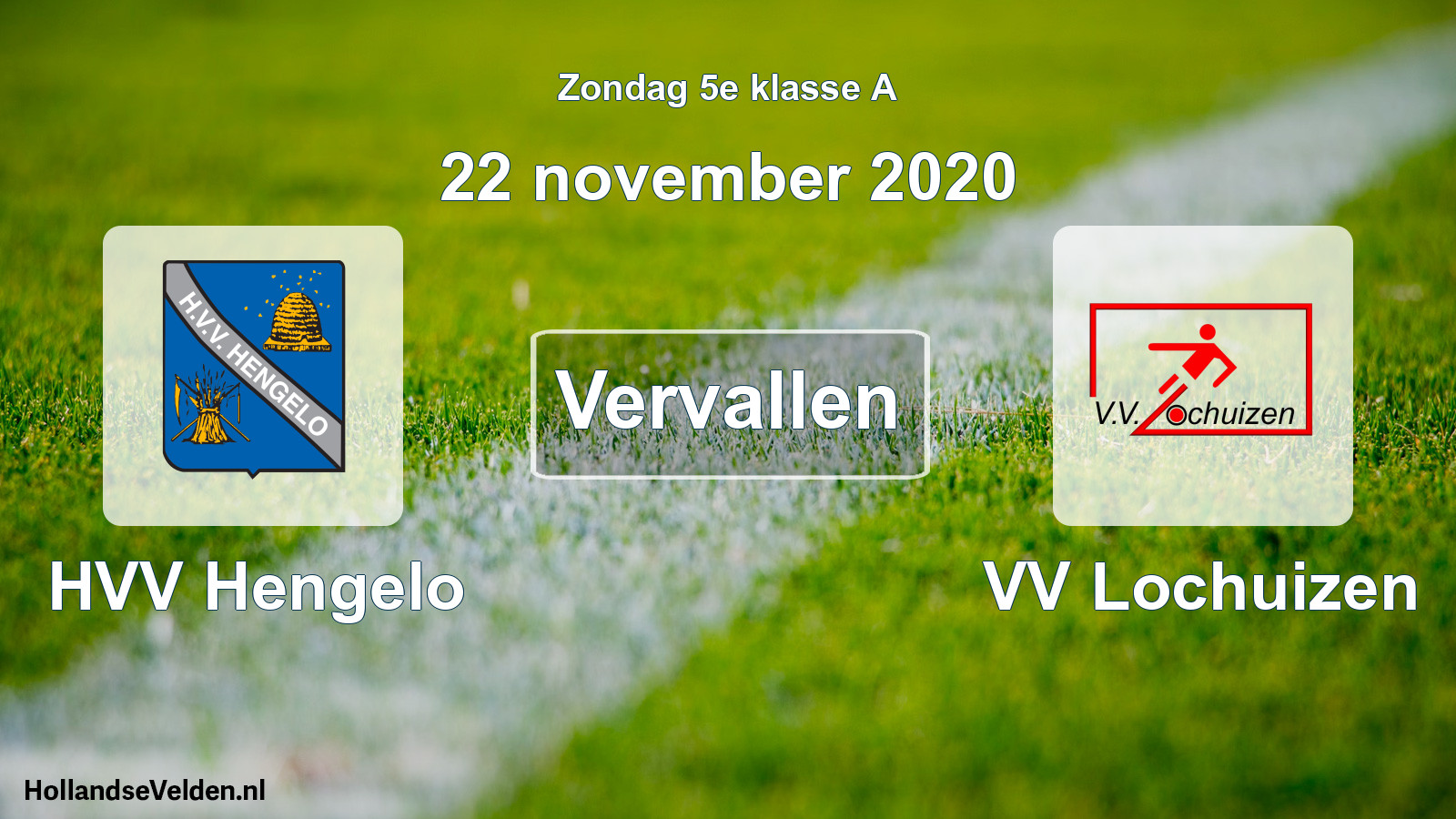 Scheduled Match: HVV Hengelo - VV Lochuizen (22 November 2020)