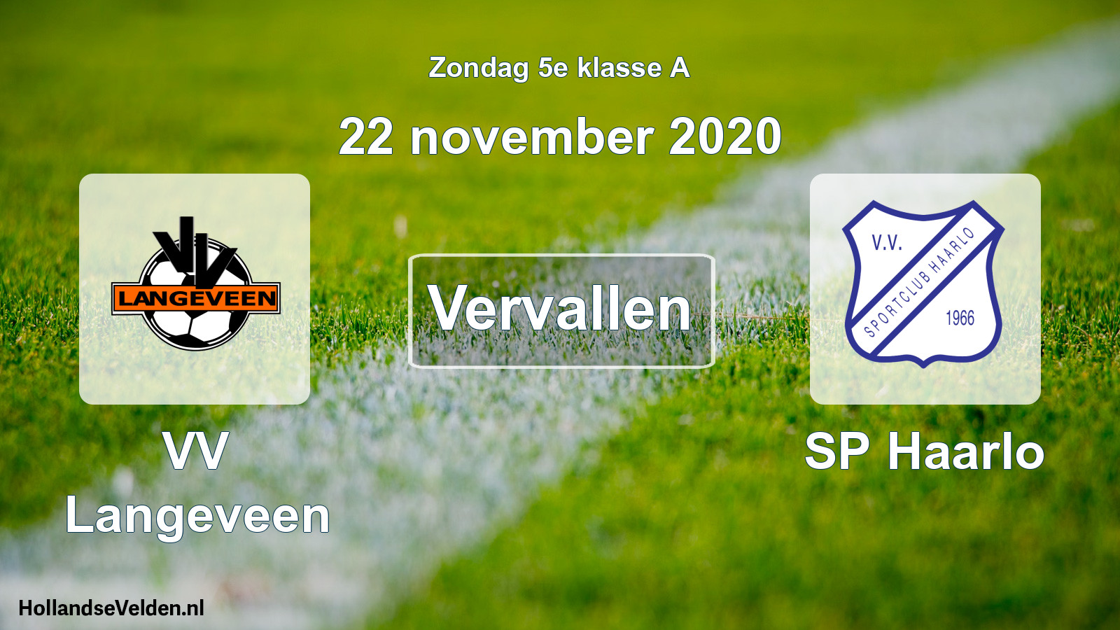 Scheduled Match: VV Langeveen - SP Haarlo (22 November 2020)