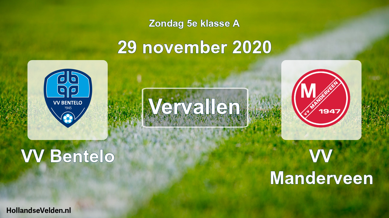 Scheduled Match: VV Bentelo - VV Manderveen (29 November 2020)