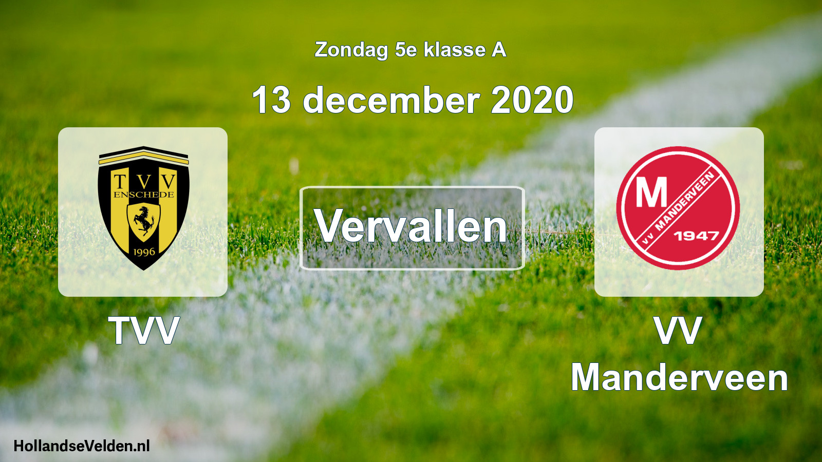 Scheduled Match: TVV - VV Manderveen (13 December 2020)