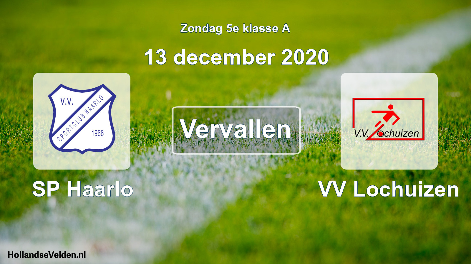 Scheduled Match: SP Haarlo - VV Lochuizen (13 December 2020)