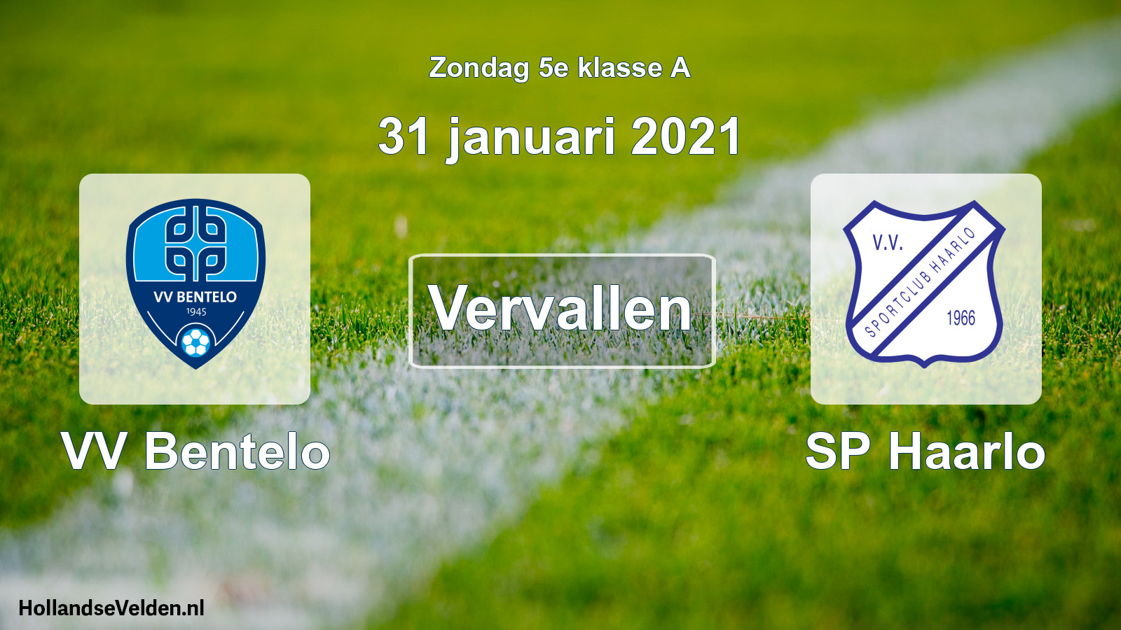 Scheduled Match: VV Bentelo - SP Haarlo (31 January 2021)
