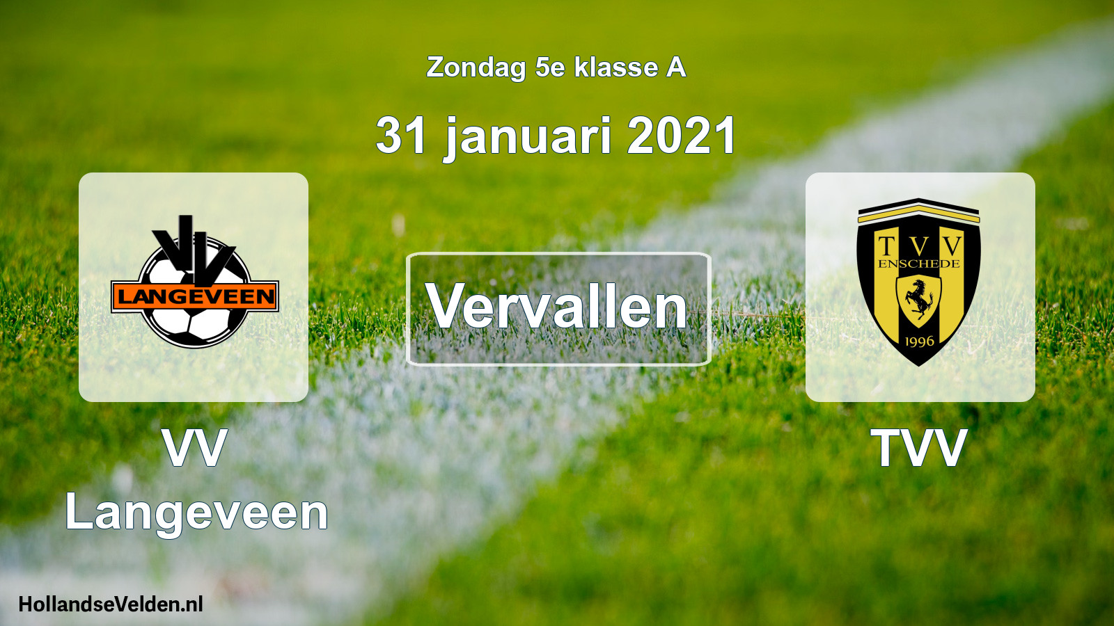 Scheduled Match: VV Langeveen - TVV (31 January 2021)
