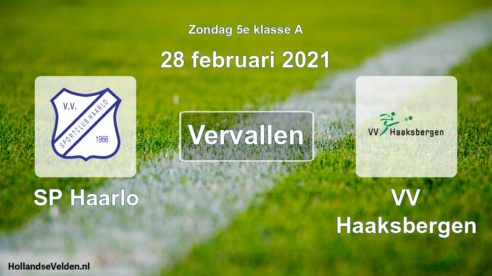 Scheduled Match: SP Haarlo - VV Haaksbergen (28 February 2021)