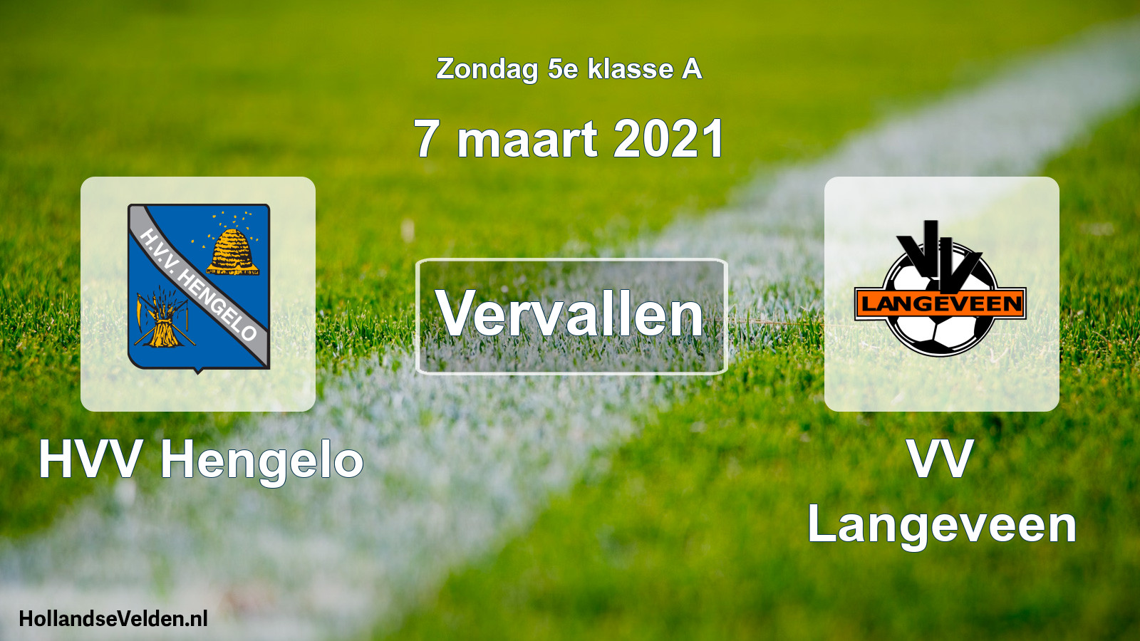 Scheduled Match: HVV Hengelo - VV Langeveen (7 March 2021)