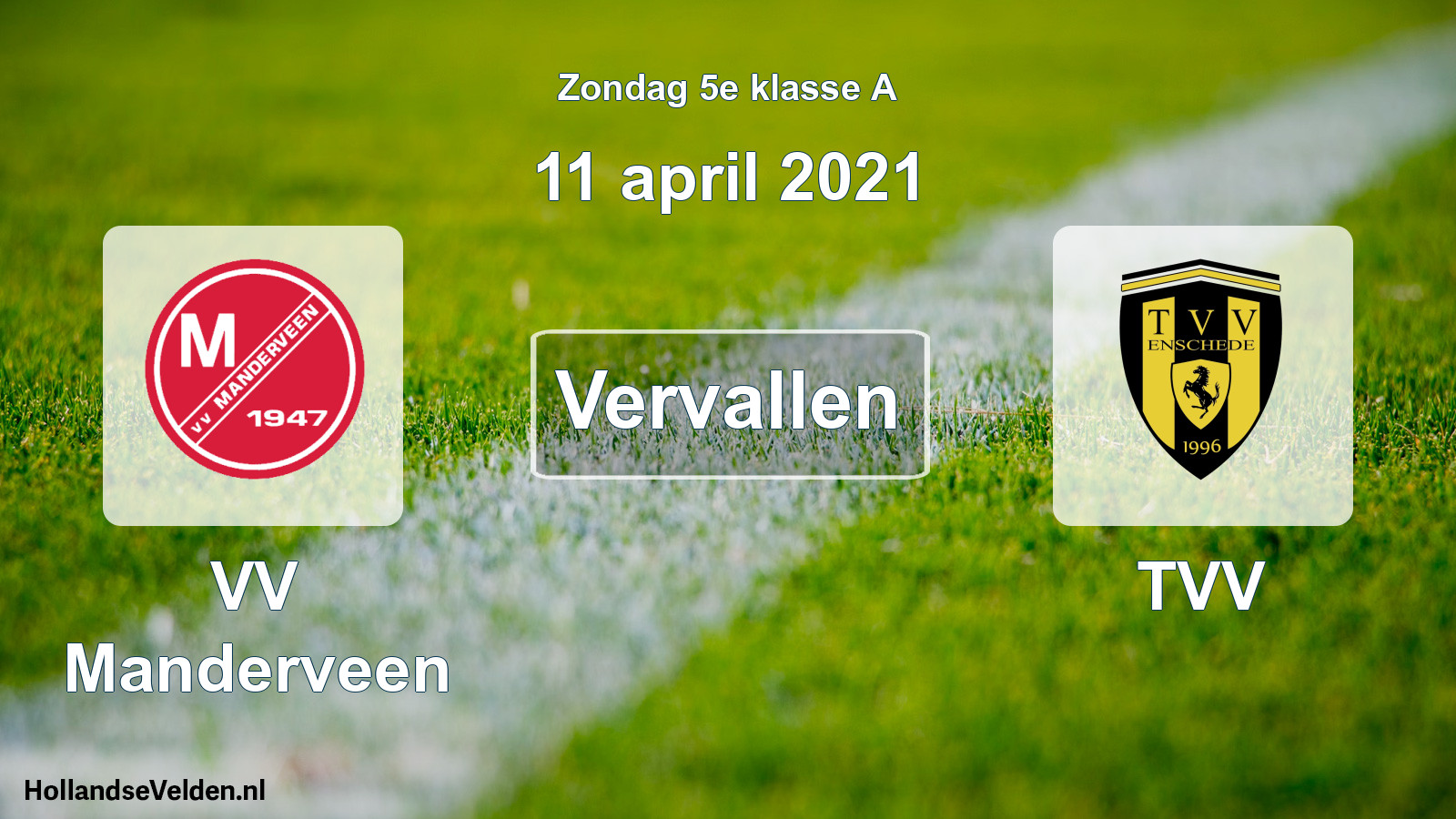 Scheduled Match: VV Manderveen - TVV (11 April 2021)
