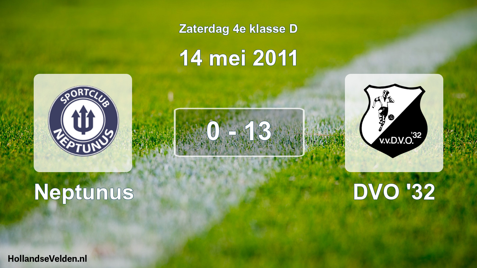 Total number of matches played: Neptunus - DVO '32 0 - 13 (14 May 2011)