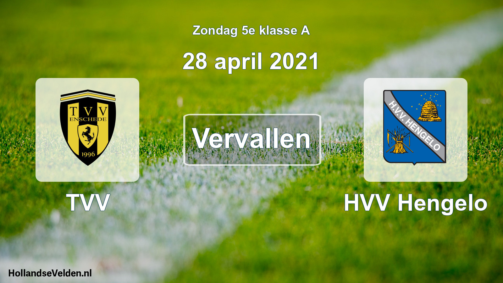 Scheduled Match: TVV - HVV Hengelo (28 April 2021)
