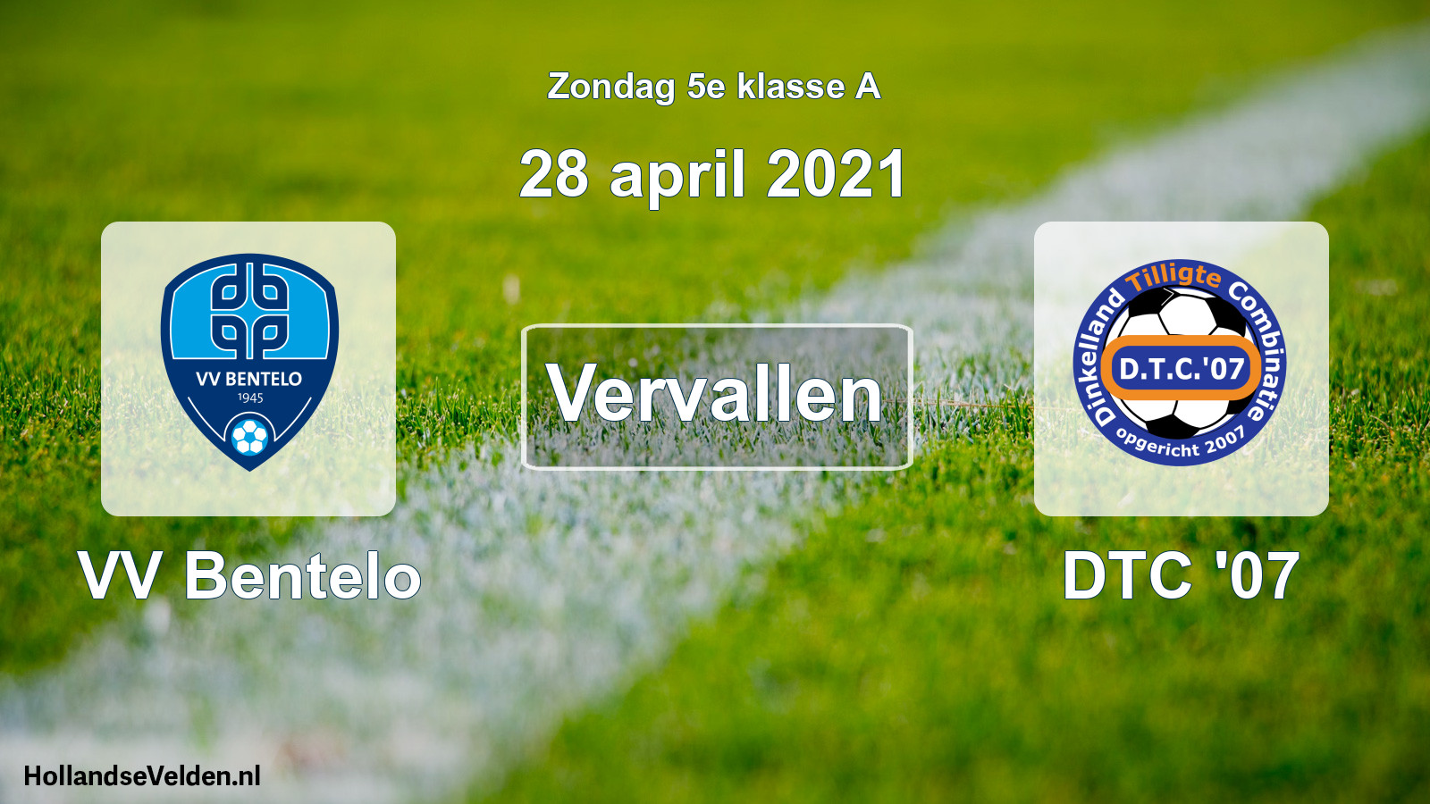 Scheduled Match: VV Bentelo - DTC '07 (28 April 2021)
