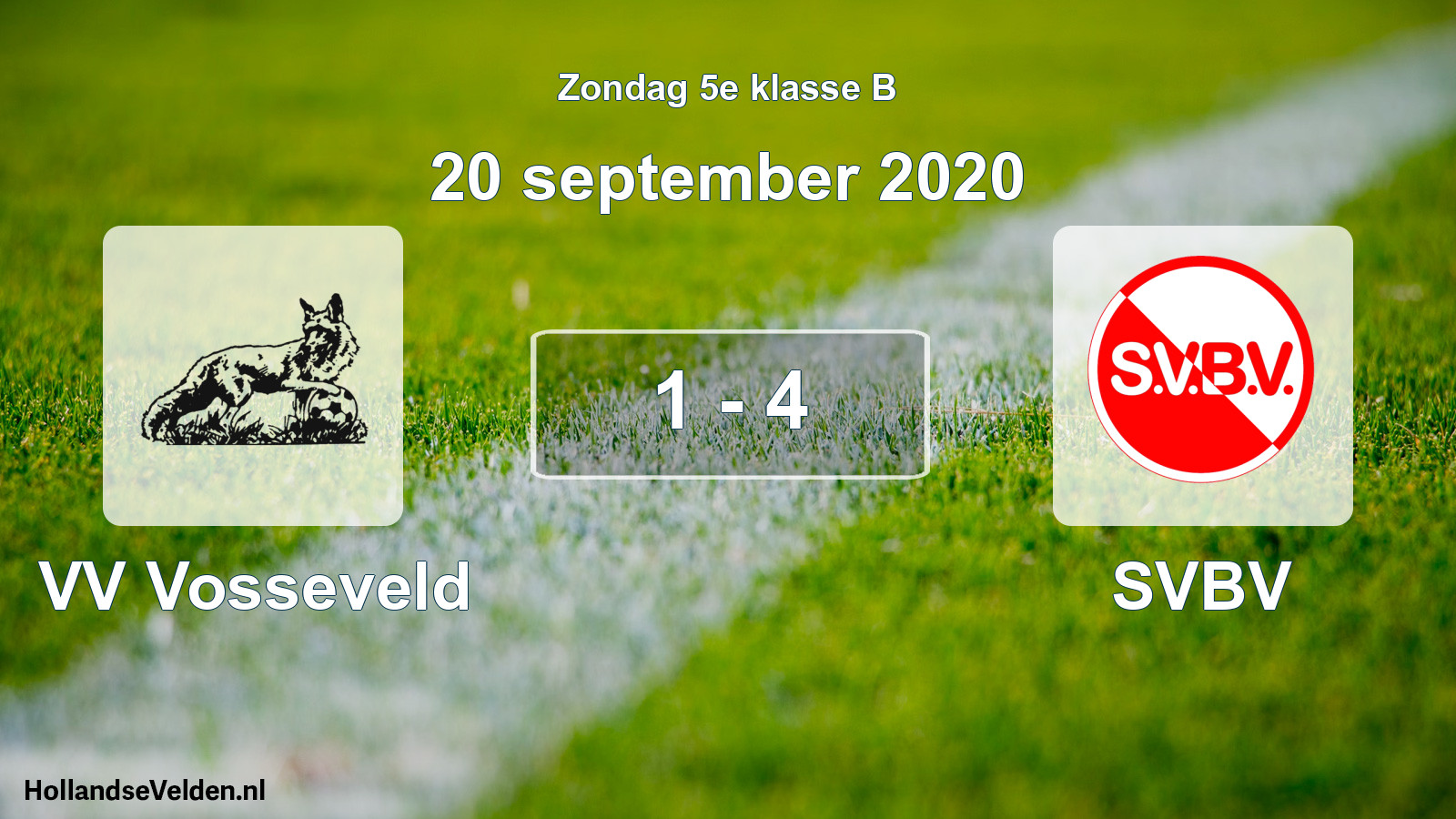 Total number of matches played: VV Vosseveld - SVBV 1 - 4 (20 September 2020)