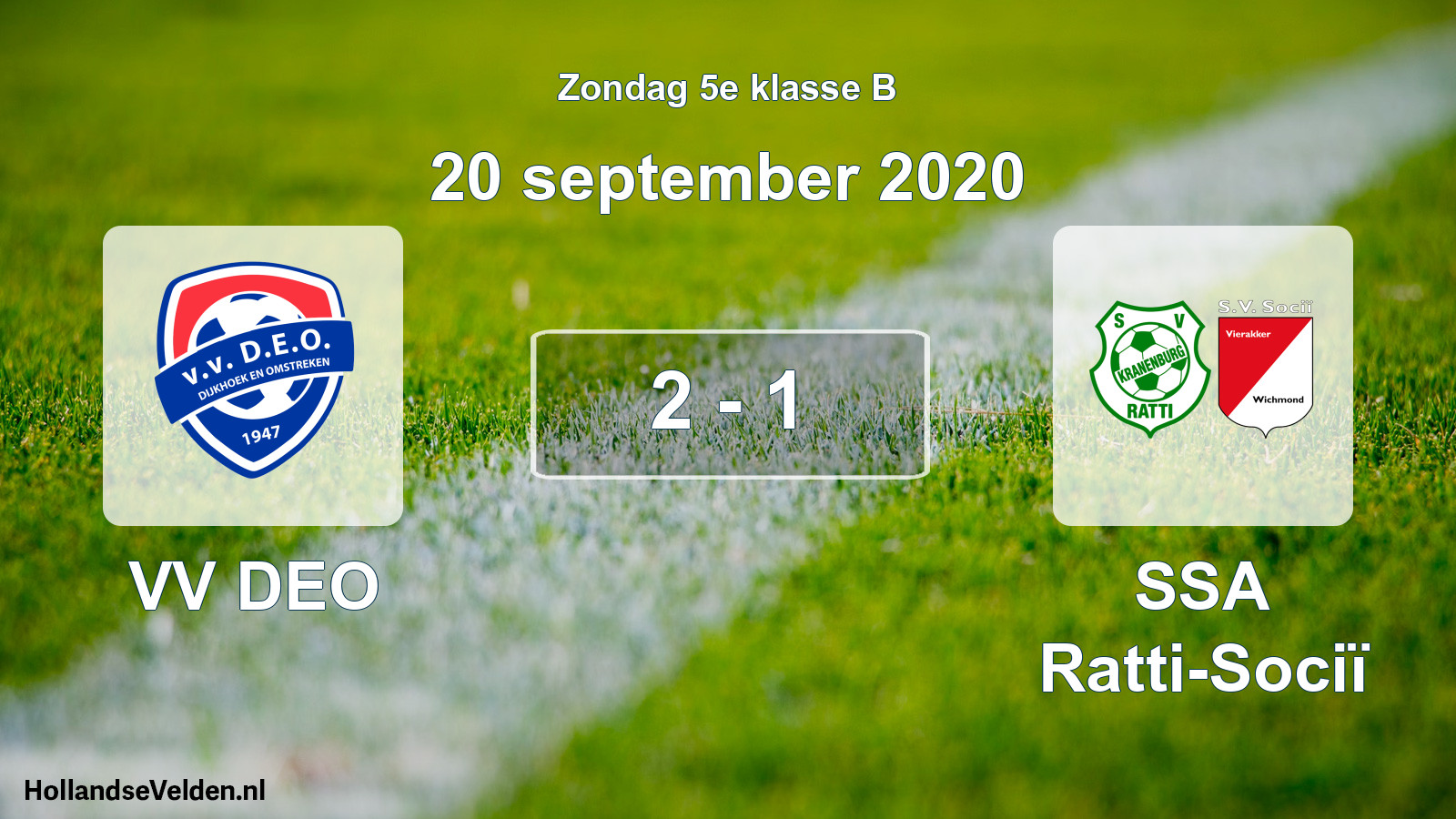 Total number of matches played: VV DEO - SSA Ratti-Sociï 2 - 1 (20 September 2020)