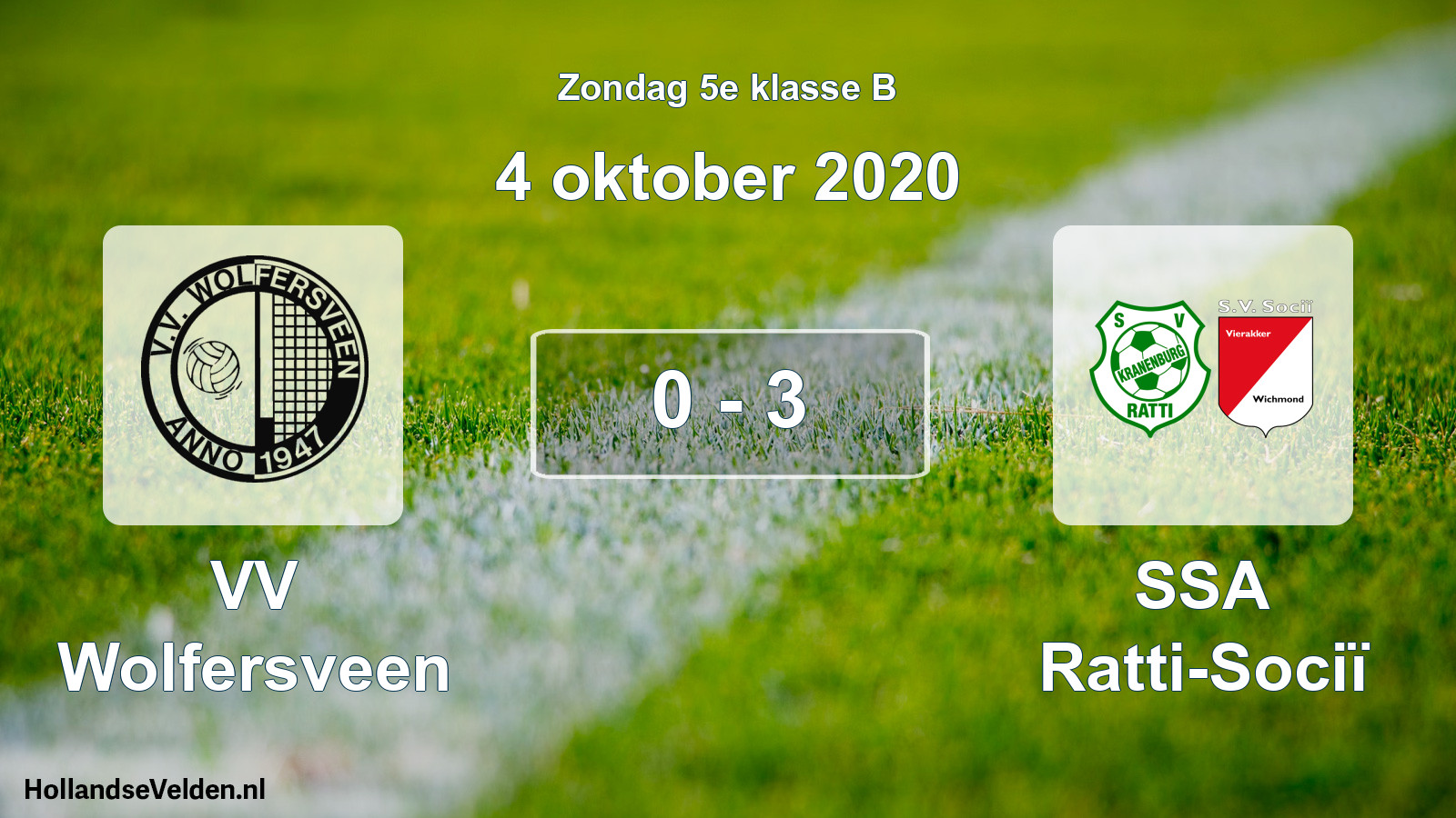 Total number of matches played: VV Wolfersveen - SSA Ratti-Sociï 0 - 3 (4 October 2020)
