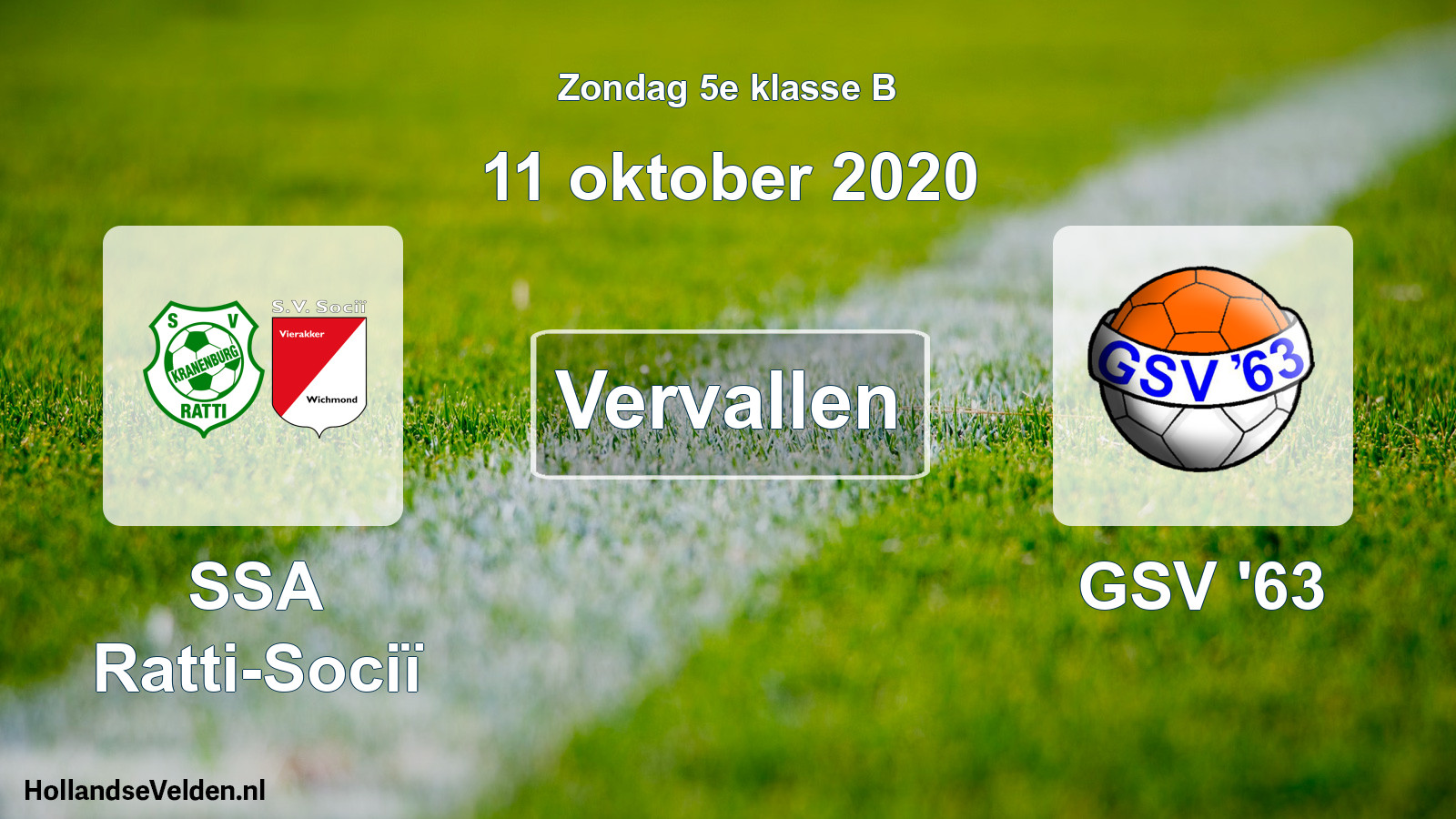 Scheduled Match: SSA Ratti-Sociï - GSV '63 (11 October 2020)