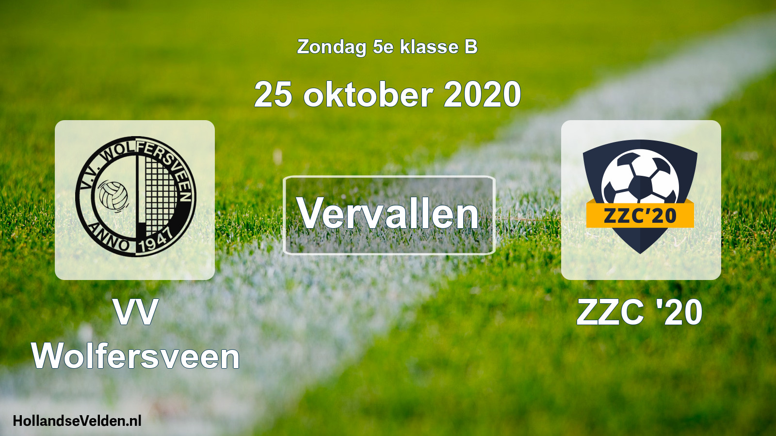 Scheduled Match: VV Wolfersveen - ZZC '20 (25 October 2020)