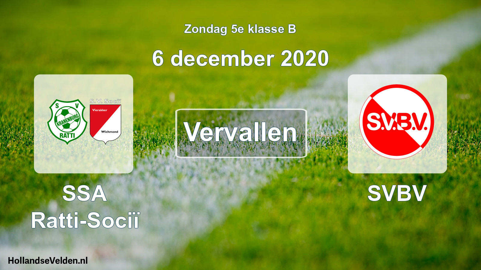 Scheduled Match: SSA Ratti-Sociï - SVBV (6 December 2020)