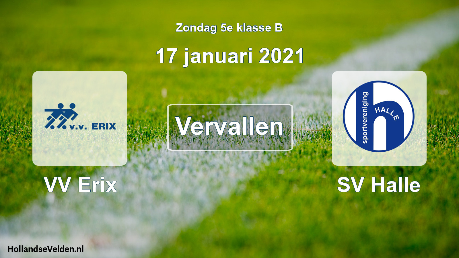 Scheduled Match: VV Erix - SV Halle (17 January 2021)