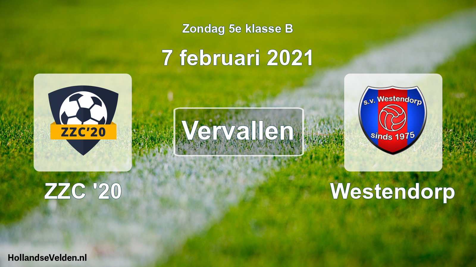 Scheduled Match: ZZC '20 - Westendorp (7 February 2021)