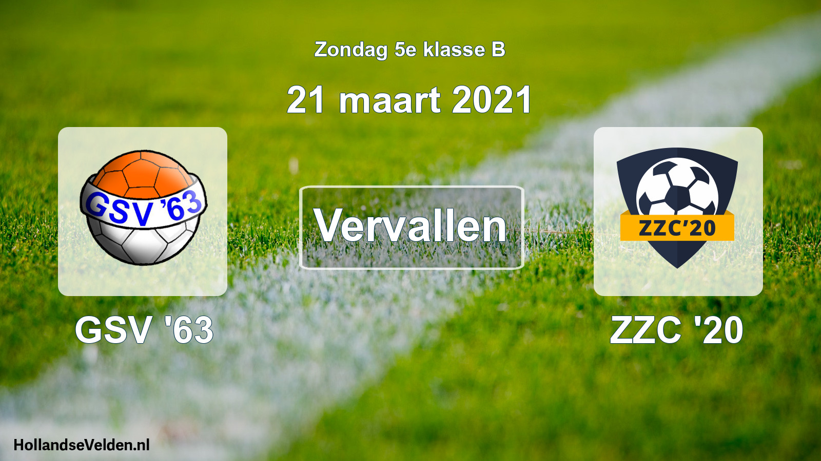 Scheduled Match: GSV '63 - ZZC '20 (21 March 2021)