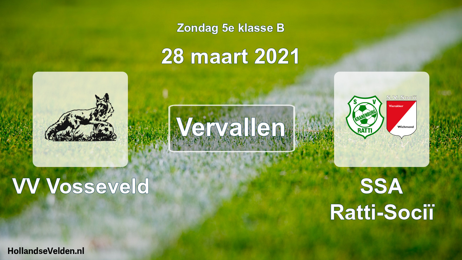 Scheduled Match: VV Vosseveld - SSA Ratti-Sociï (28 March 2021)