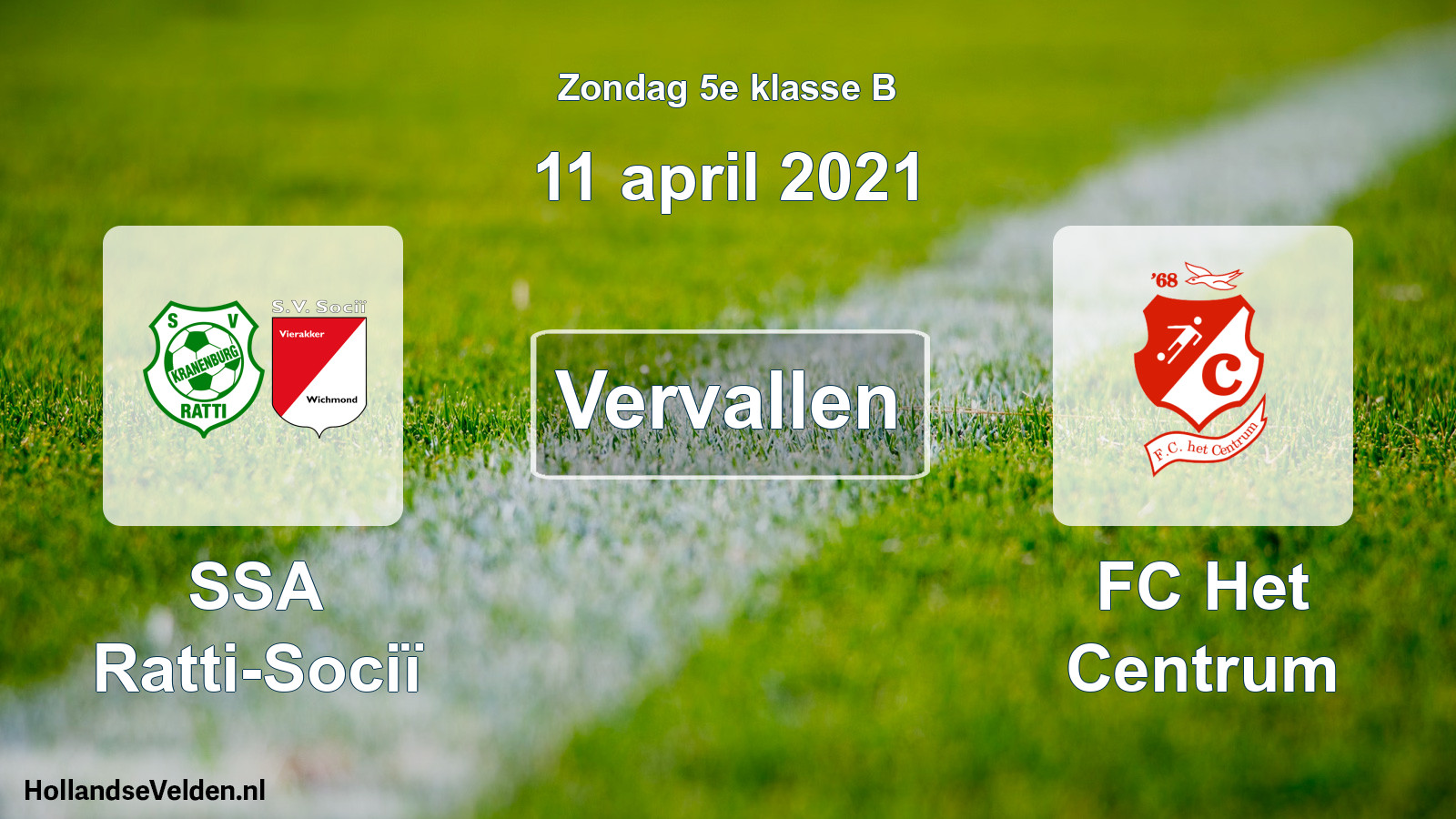 Scheduled Match: SSA Ratti-Sociï - FC Het Centrum (11 April 2021)