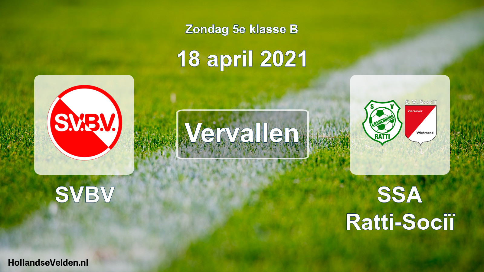 Scheduled Match: SVBV - SSA Ratti-Sociï (18 April 2021)