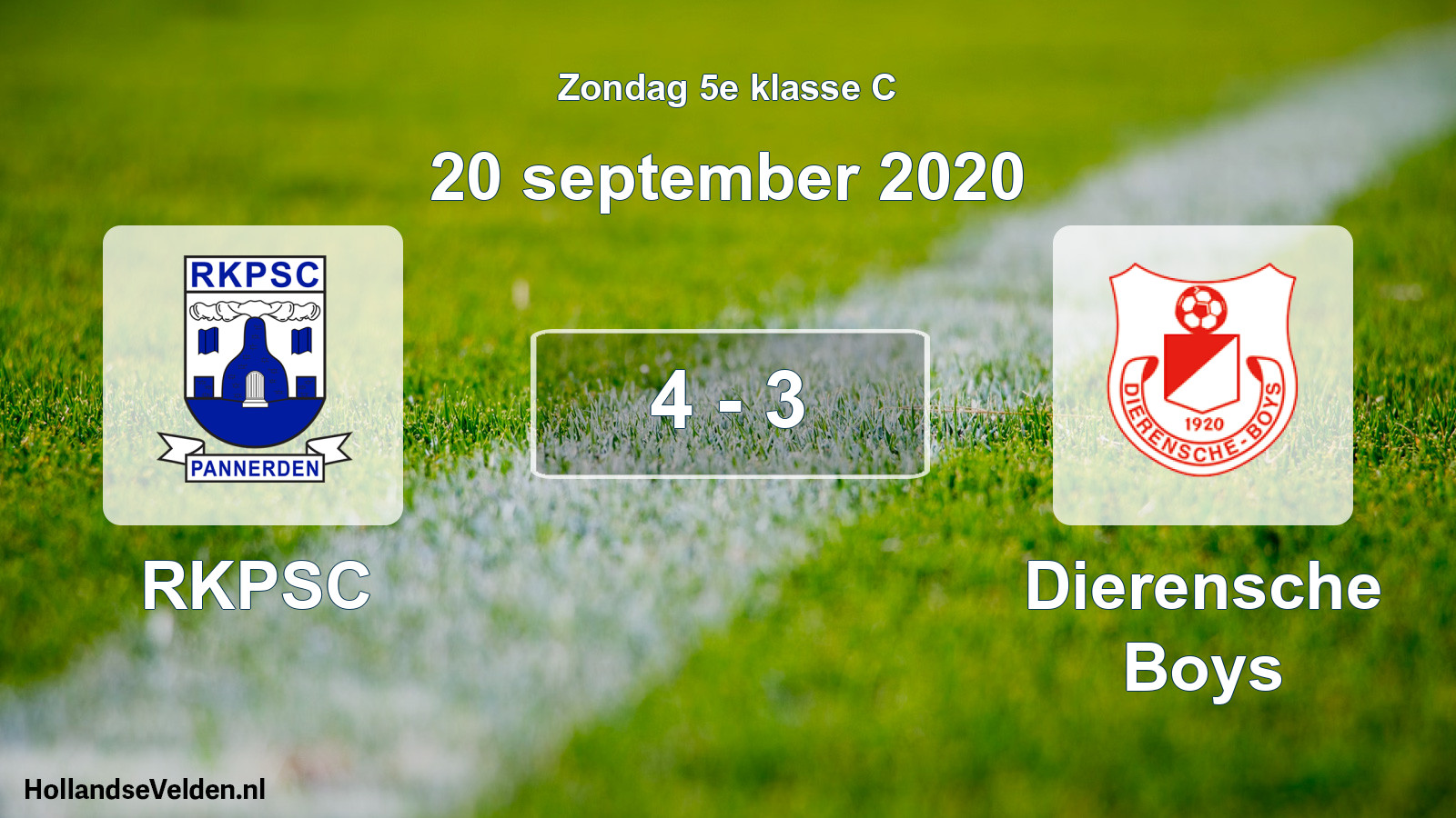Total number of matches played: RKPSC - Dierensche Boys 4 - 3 (20 September 2020)
